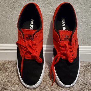 Supra Cobalt Black, Red & White Skate Shoes Men's 11.5